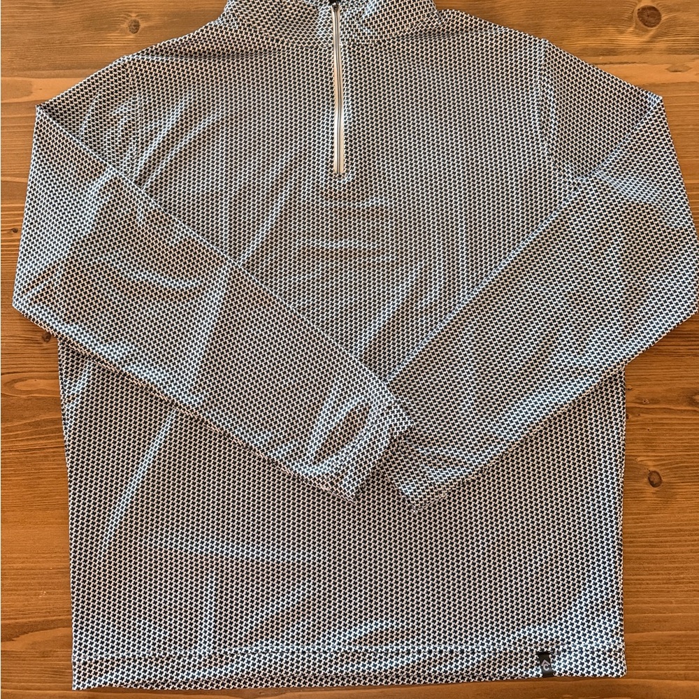 Navy and White Texas Quarter-Zip Pullover
